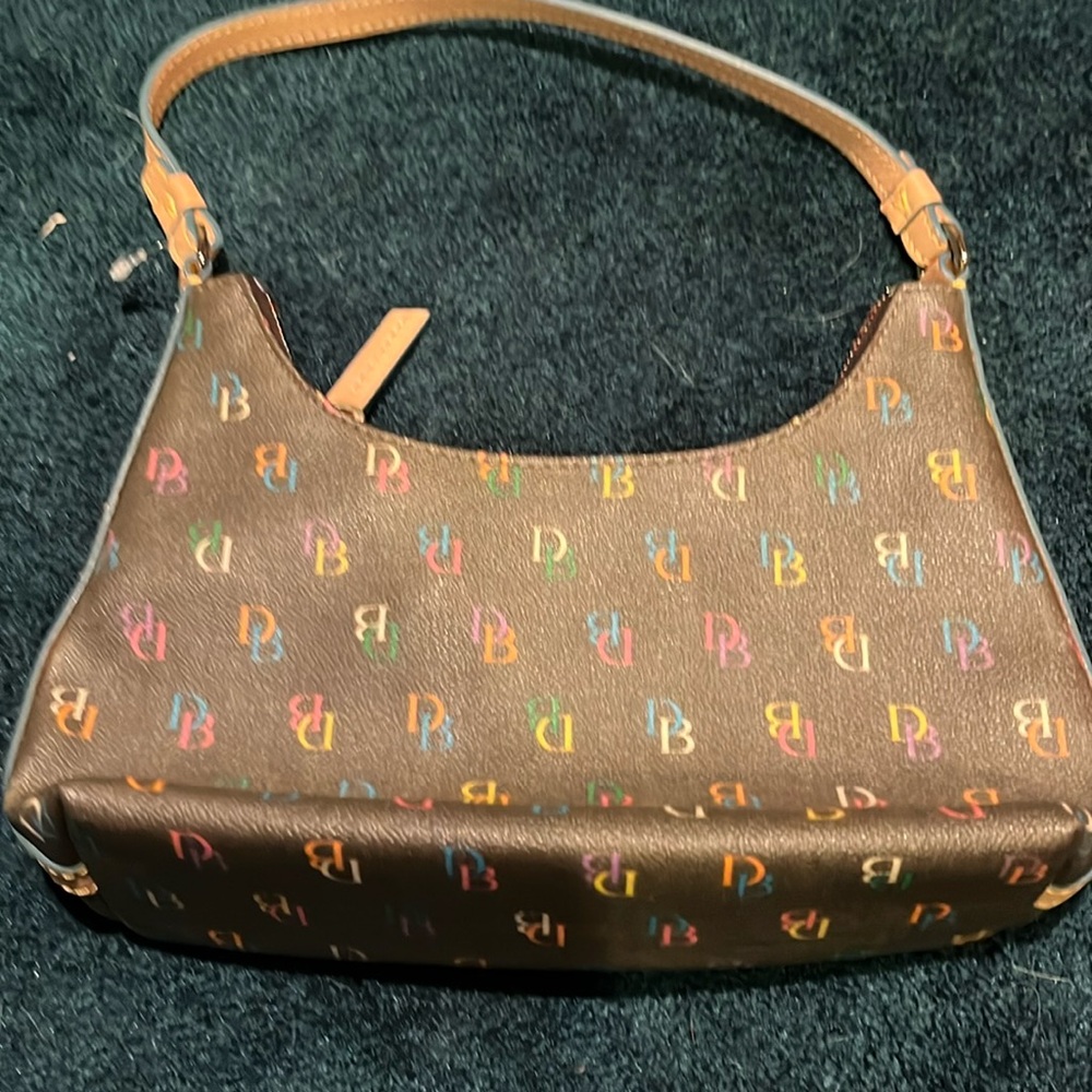Dooney & Bourke Brown Mini Bag with Multicolor Logo